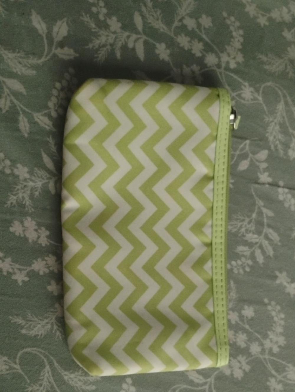 Modella Green Chevron Cosmetic Pouch